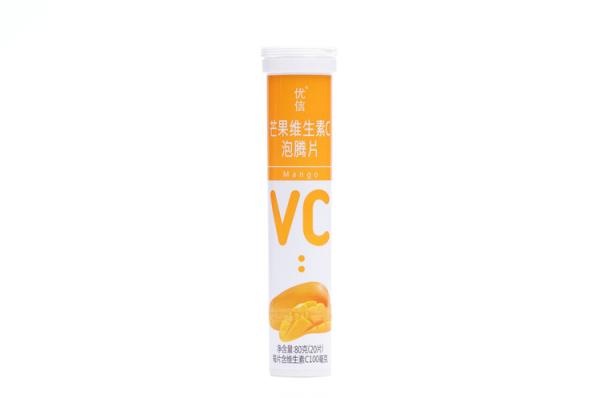 Mango Flavor Vitamin C 100mg Tablets , Nutritional Vitamin C Soluble Tablets