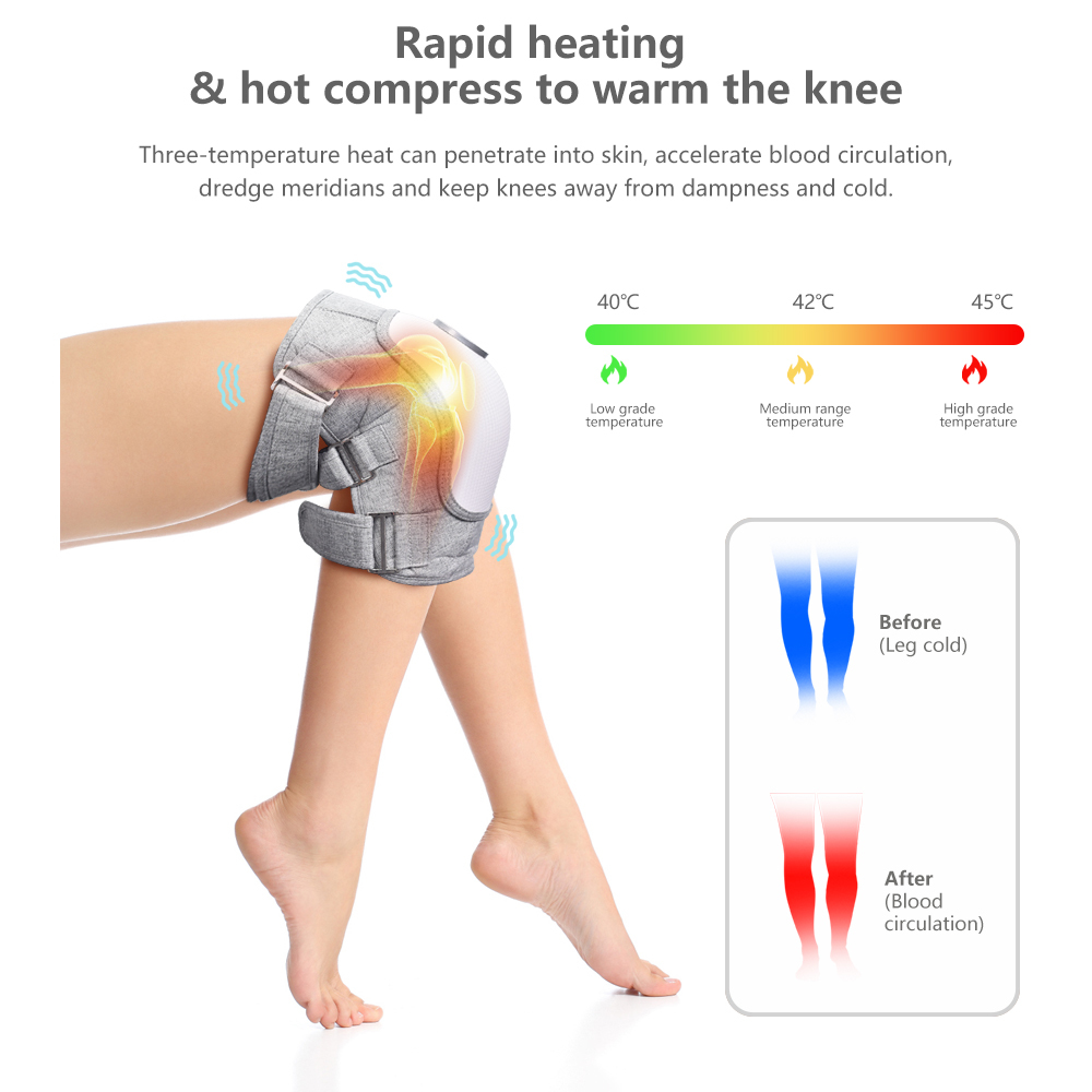Smart Electric Heating Knee Massager with 3 Massage Modes and Air Compression + Heating