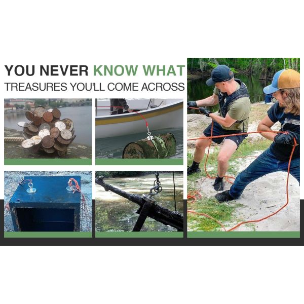 Винтовой размер M10 Мощный одноличный рыболовный магнит Сверхсильный Магнитный рыболовный набор Постоянный