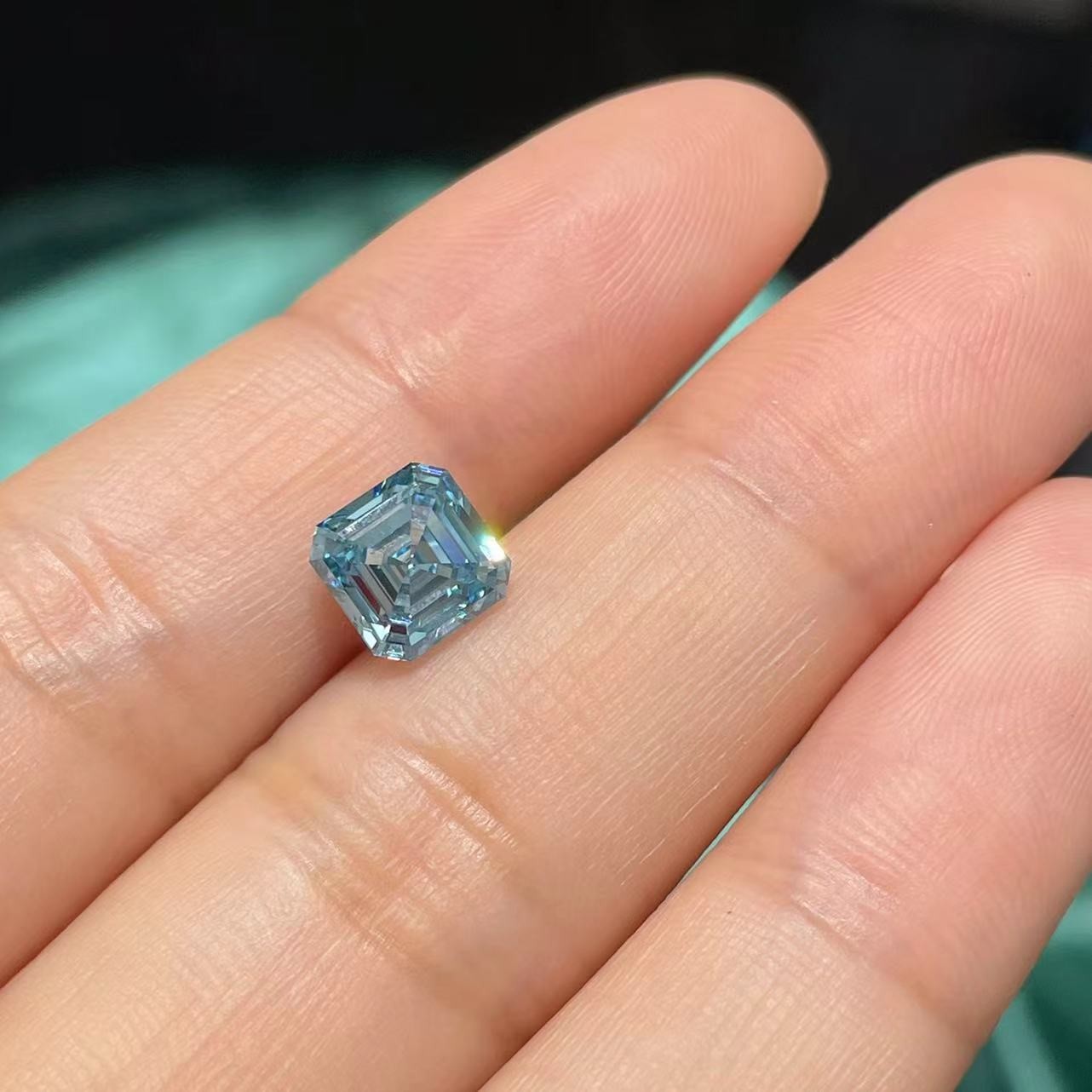 Asscher отрезало синтетическую лабораторию сделало голубые диаманты 1.0ct-2.0ct