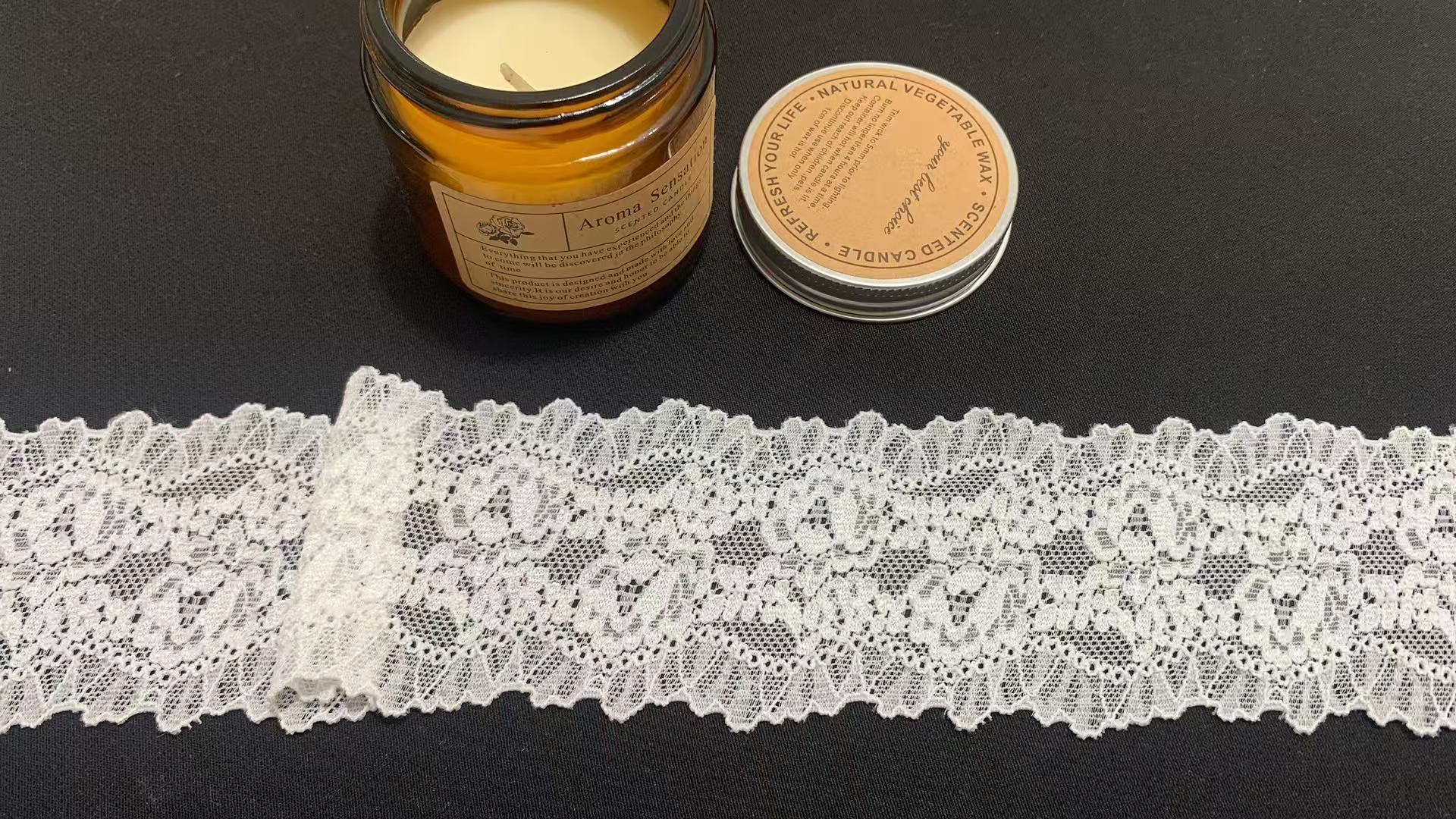 High Quality Elastic French Lace Ribbon Breathable Tulle Floral Border Nylon/Spandex 6cm Width Knitted Apparel Garment