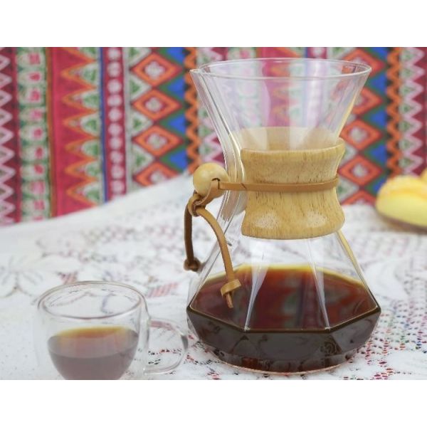 Бессвинцовый боросиликатный стеклянный кофейный чайник залить на кофейный чайник капельницей