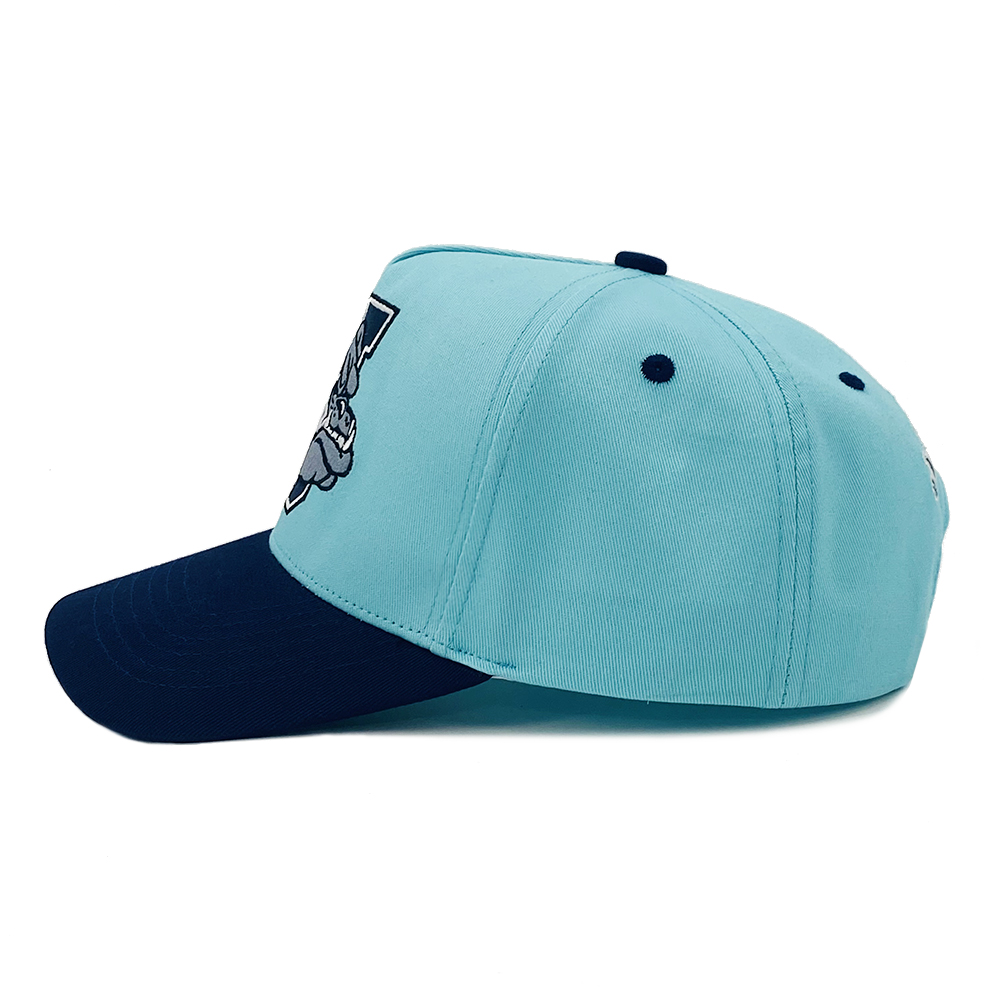 Custom Ball Caps 100% Cotton Unisex Embroidery Logo 5 Panel Structured Two tone Snapback A Frame Sport