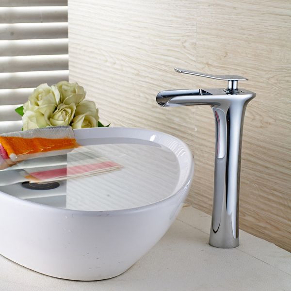 Modern Ceramic Valve Core European Style Bathroom Under Counter Basin Waterfall Faucet