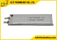Volt 1200mah des cellules CP402060 3,0 de la poche Limno2 pour la batterie de CMOS avec 10 ans de durée de conservation