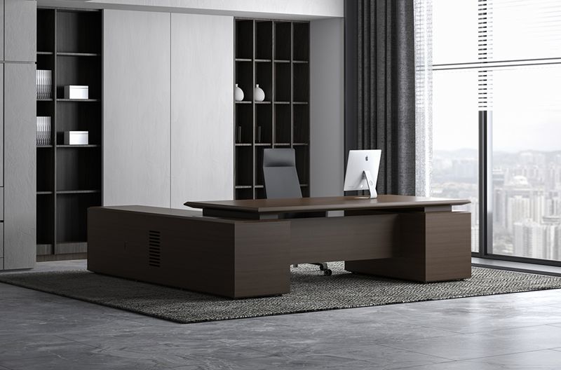 Executive Office Desk 2400mm 2600mm 2800mm Manager Workstation With Side Cabinet