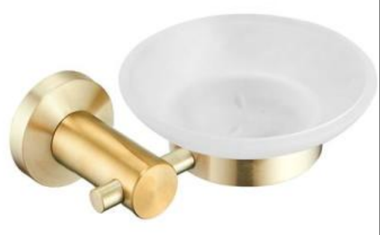 Soap Dish 83002 - Brushed golden color &Round &stainless steel 304