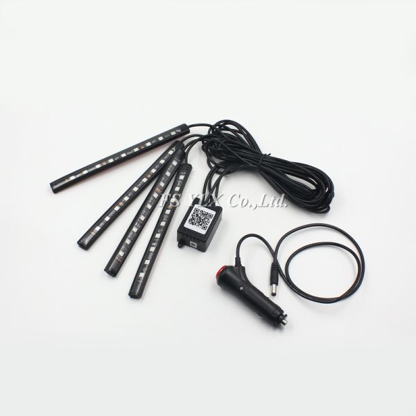Phone Control Flexible RGB LED Interior Footwell Lights Strips Car LED DRL Atmosphere Lamps interior light strip