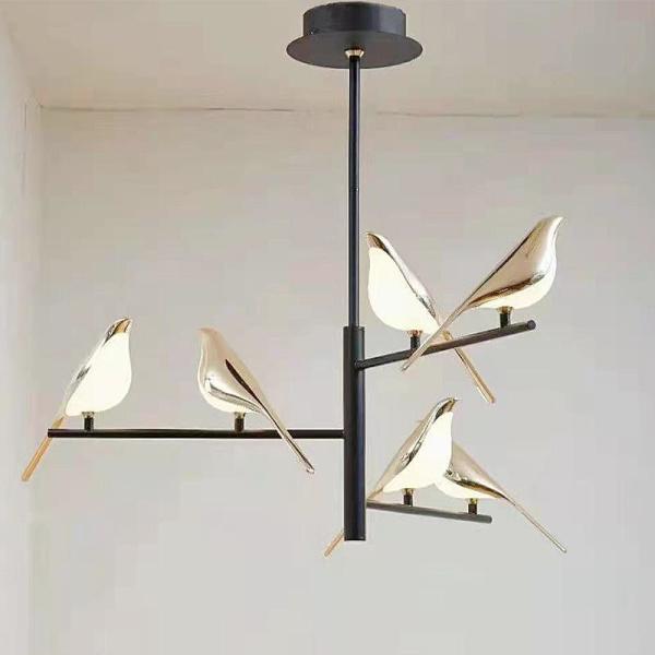 LED Creative Modern Pendant Light Dining Room Decorative Bird Chandelier