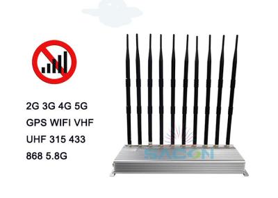 Bloqueador de sinal de telefone celular 5G interior 30m raio alcance 10 antenas 24 horas de trabalho