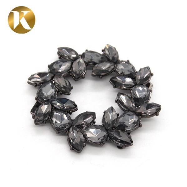Wenzhou Kml Flower shape crystal fashion decoration metal shoe buckle accessories
