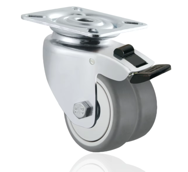 3 Inch / 75 mm Grey PP/TPR Swivel Caster Wheels with Brake –  Furniture & Industrial Mobility Casters