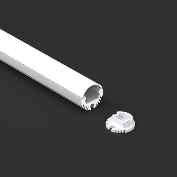 6063 T5 Round LED Extrusion with PC Cover for Suspension Installation