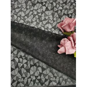 Black Mesh Lace Fabric Hollow-up Patter  Embroidered Pure Lace Custom Floral Lace Fabric for Bridal Designers