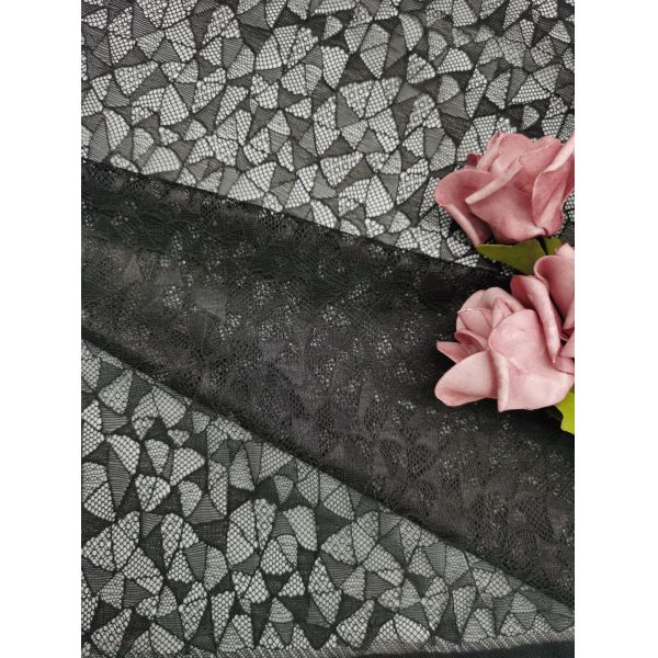 Black Mesh Lace Fabric Hollow-up Patter  Embroidered Pure Lace Custom Floral Lace Fabric for Bridal Designers