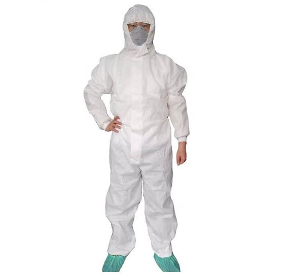 Elastic Cuff Disposable Isolation Gowns 6 Standard Protective Zipper Hood Mf Mf
