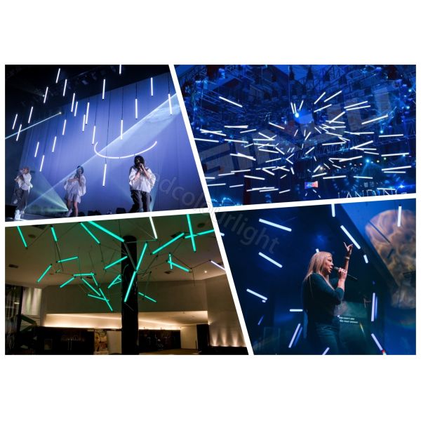 RGB Stage Lights 360° DMX LED 3D Tube Pixel Lighting Ceiling Hanging Decoration