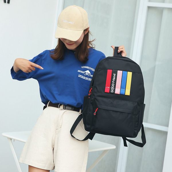 European and American style backpack male large capacity student bag for lovers campus trip popular logo backpack