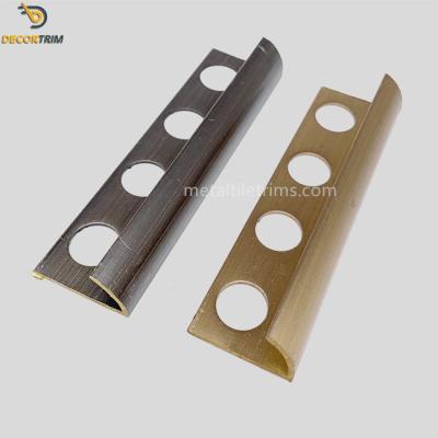 Curved Edge Tile Edging Brass Transition Strip For Tile Decoration 10mm