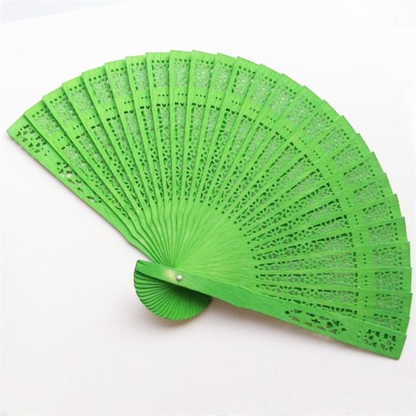 Lacquered Colorful Sandalwood Hand Fan for Wedding Favors Guests Custom Souvenir