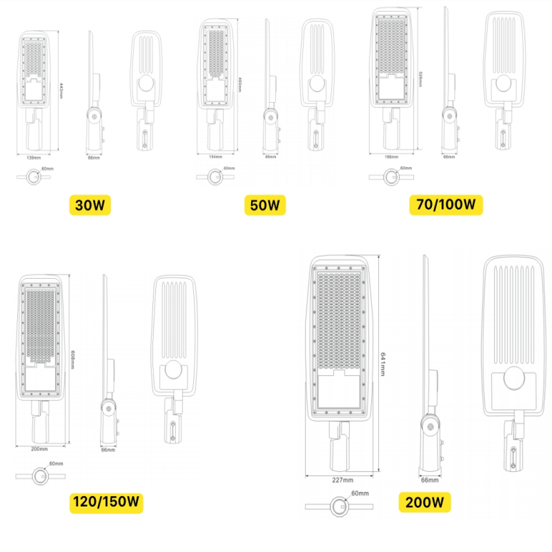 30w до 200w высокое освещение светодиодный уличный свет Алюминиевый дом СМД светодиодный источник света Дорожное освещение для дороги