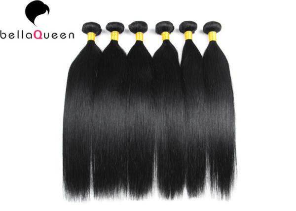 Natural Black Straight Brazilian Virgin Hair Double Drawn With Cuticle