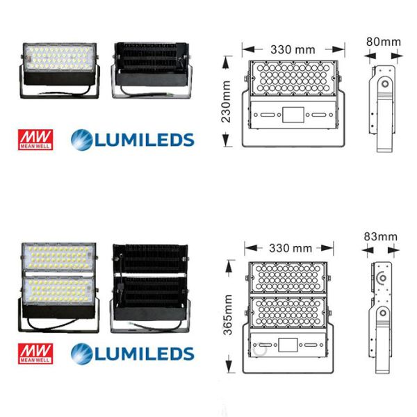 24 - 54VDC Outdoor Lighting Waterproof IP67 50 Life Span 3000K - 6500K 300W 200W 100W
