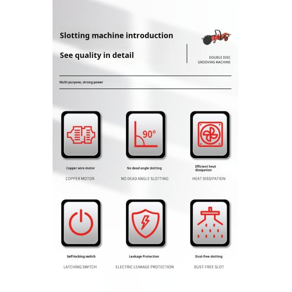 360° Wall Cutter Tools Cutting Depth 58mm Dust-Free Wall Groove Cutter