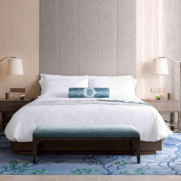 5 Star Luxury Hotel Bedroom Set Double Bed Wood Hotel Project Furniture