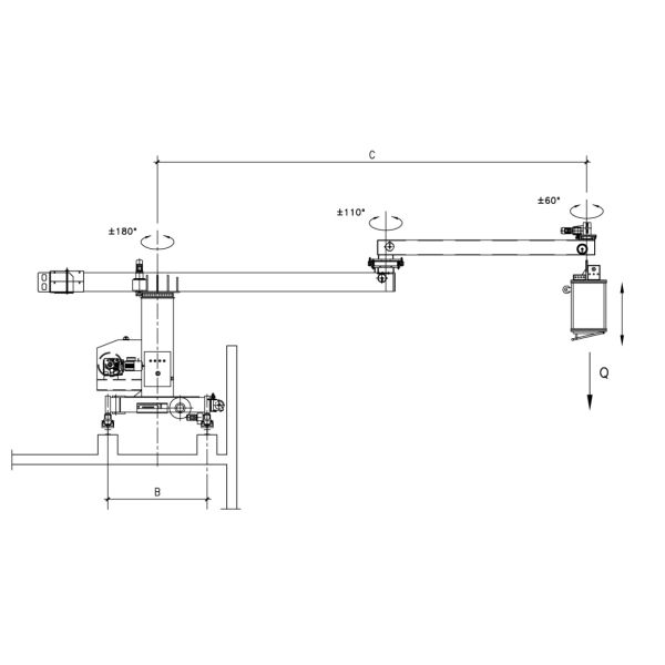 500m Height Building Maintenance Unit With 300kg Aluminium Gondola Permanently Installed On Building Top