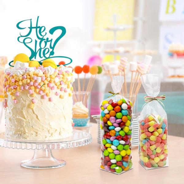 High Quality Square Bottom Clear Cellophane Bag Bread Candy Cookie Packaging Side Gusset Bopp Opp Plastic Poly Bag