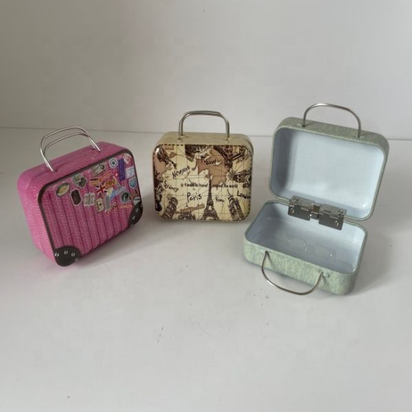 Small Rectangle Gift Box Tin Square Tinplate Container for Toy Craft Cosmetic