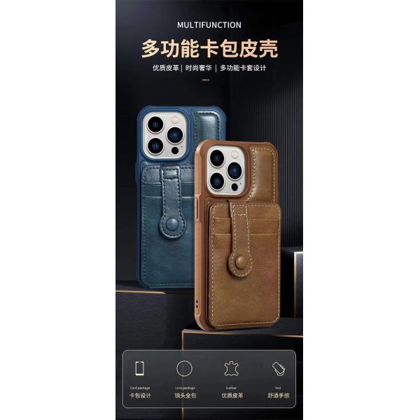 Cubierta fina elegante de lujo de la favorable de Max Compatible Vegan Leather Phone del iPhone 13 obra clásica superior delgada del caso