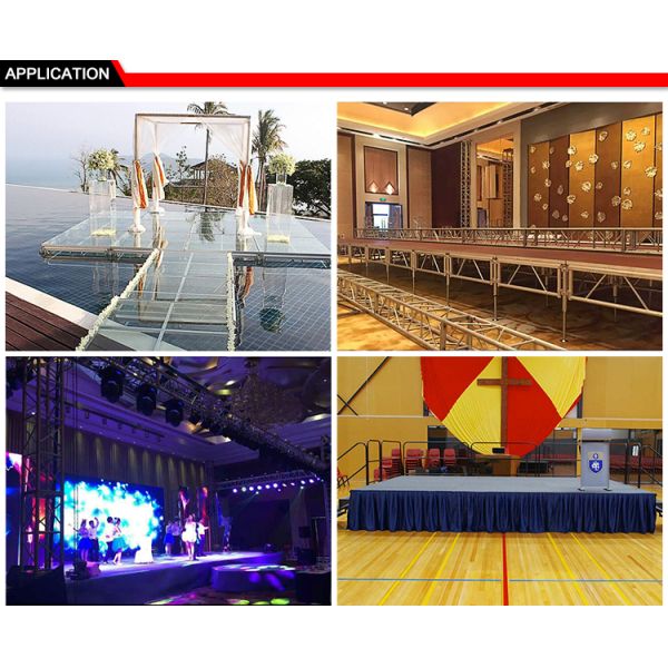 Glass Plywood Acrylic Led Dance Stage Frame Truss Structure