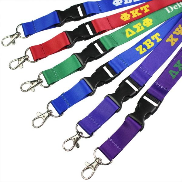 Colorful Flat Polyester nylon Waterproof Phone Lanyard strap With Hook Buckle Safe Clip
