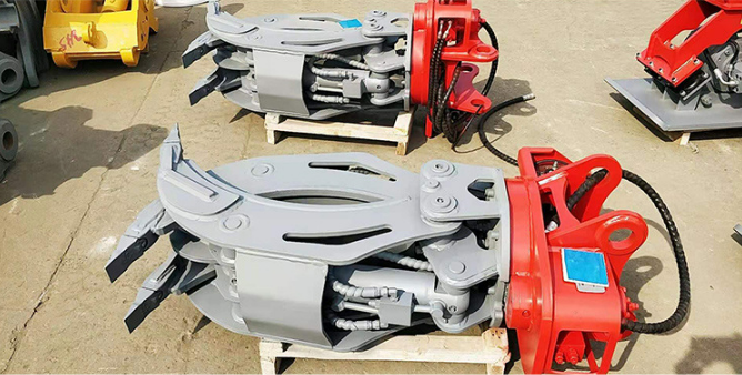 manufacture price 5 ton finger log heavy finger hydraulic grapple saw slasher attachment rotating