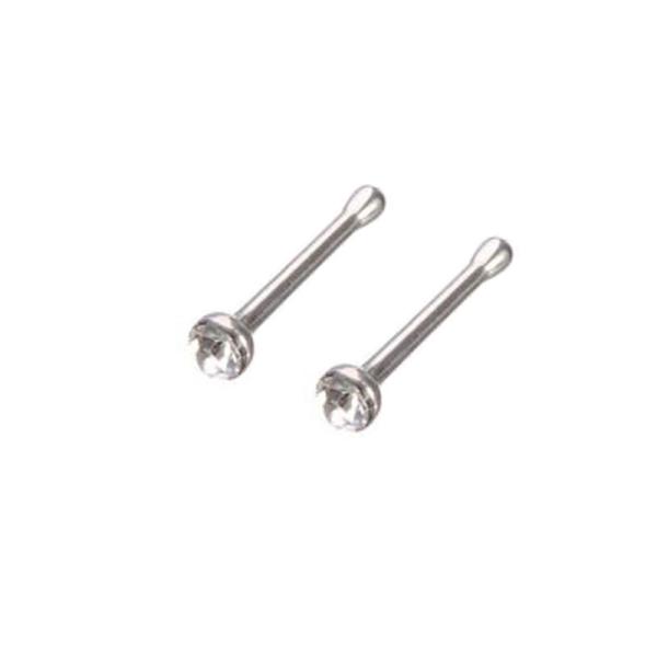 Surgical Stainless Steel Nose Stud Jewelery 20G 0.8mm White Opal Gem