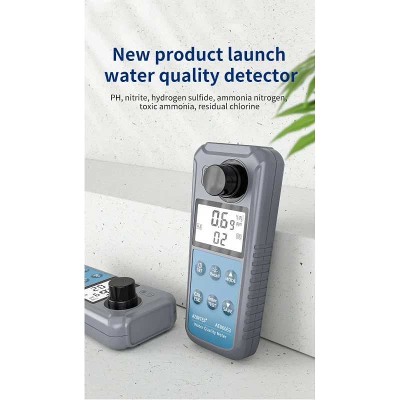 Portable Water Quality Meter Chlorine Detector Residual 0.00-15.00mg/L pH 4.0-10.0