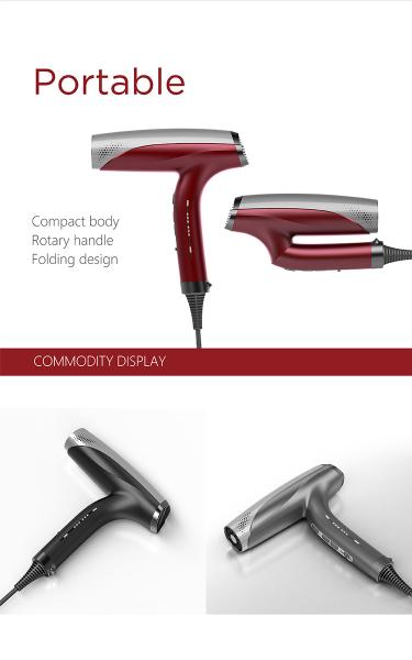 Styling Travel Hair Dryer 110000r/min , Professional Salon Hair Dryer Portable