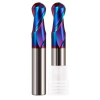 2 Blade Tungstênio Ferro Carbide Esferas Final Moinho Azul Nano revestimento CNC ferramenta de corte