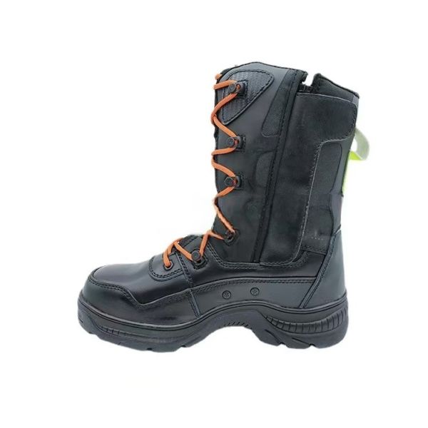 Unisex Firefighting Leather Boots Anti Impact / Anti Puncture Forest Fire Boots