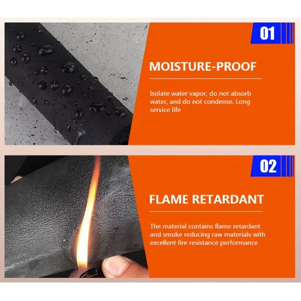 Thermal Acoustic Rubber Foam Insulation Roll Pipe Elastic Closed Cell Material HVAC