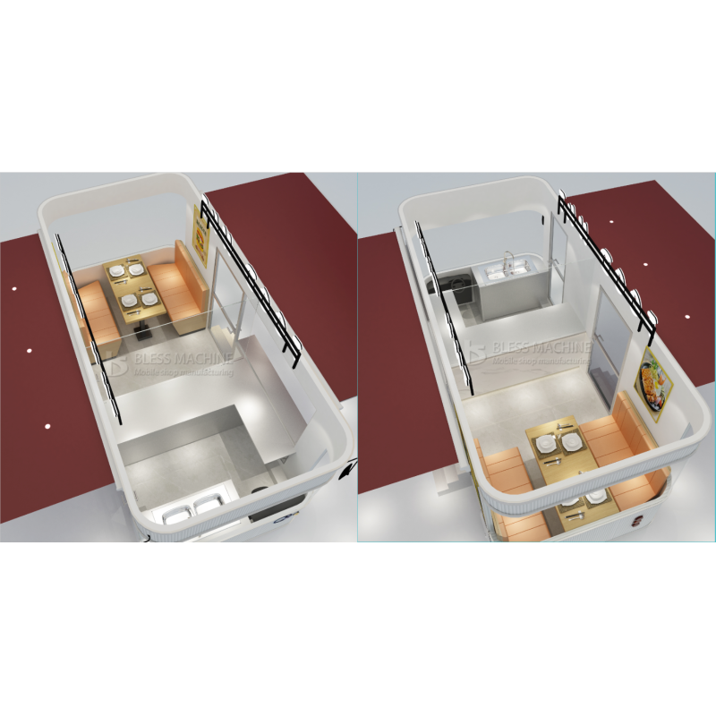 Leisure Fast Food Equipment Electric Mobile Snack Beverage Catering Van Truck Trailer Kiosk Cart