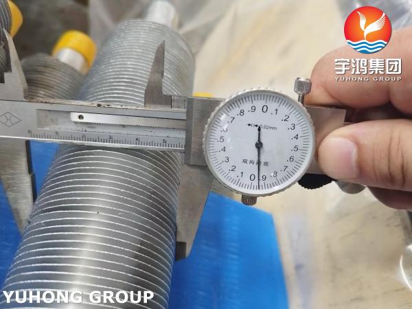 Tipo ASTM A249 TP304 L tubo con aletas en espiral con aletas Al1100 para refrigeradores