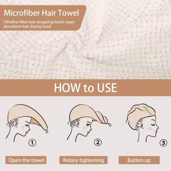 Magical Water-Absorbent Towel Woman Long Hair Drying Wrap Turban Towel Hair Natural Drying Towel
