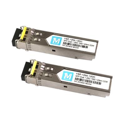 SMF Fiber Type 120km Distance 1.25G Duplex 1550nm LC Connector DDM Pluggable SFP Transceiver for Fiber Optic Module