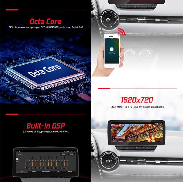 Автомобильный радиоприемник Multi Touch Android Stereo 4G DSP Bluetooth 5,0 Fit Mazda 2