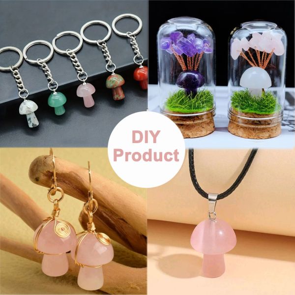 00,8 дюйма / 20 мм драгоценный камень кристаллы в форме гриба для ювелирных изделий