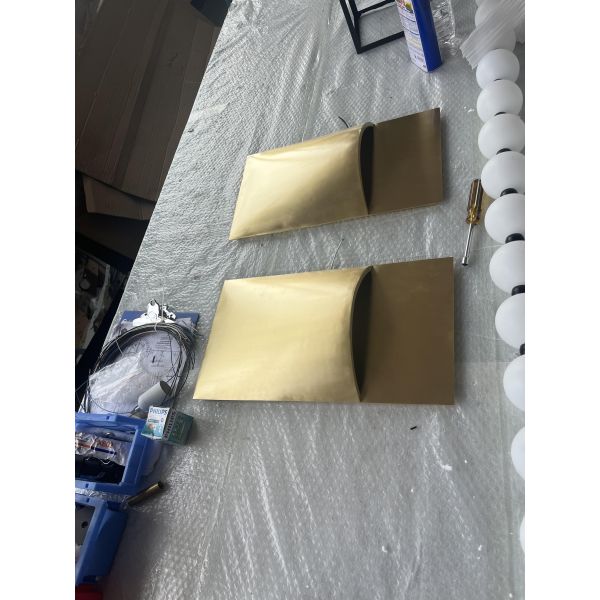 Vertical Brass Wall Sconce Modern Waterproof Outdoor Wall Lamp 100V - 277V