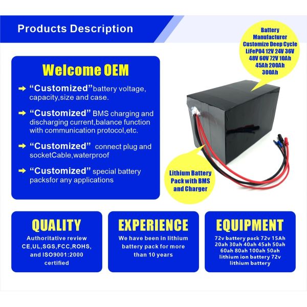 E Scooter 72v 40ah 45Ah 3000W Моторный литийный аккумулятор для электрической мобильности